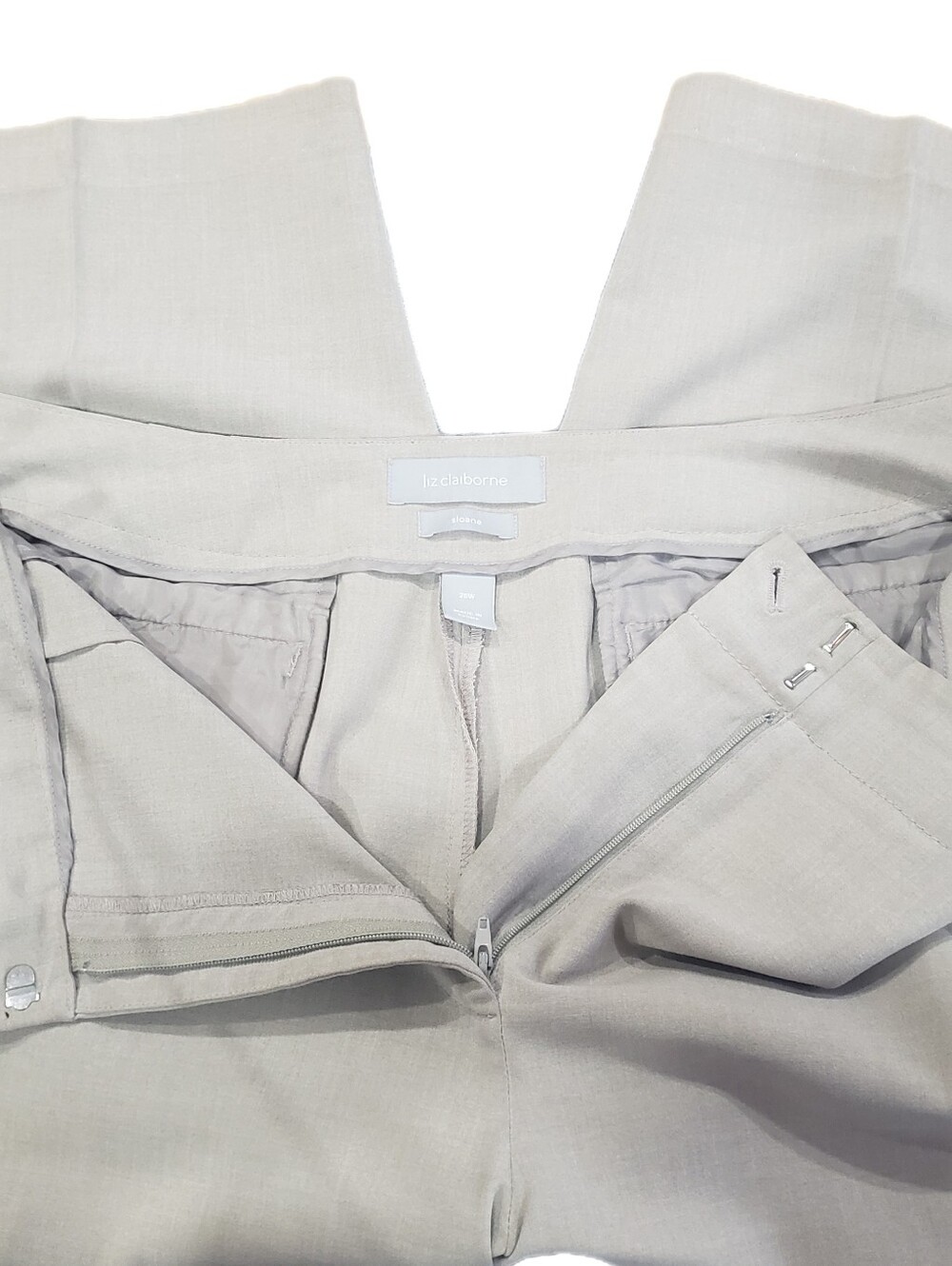 Liz Claiborne Sloane Light Beige Women's Chinos, 20W